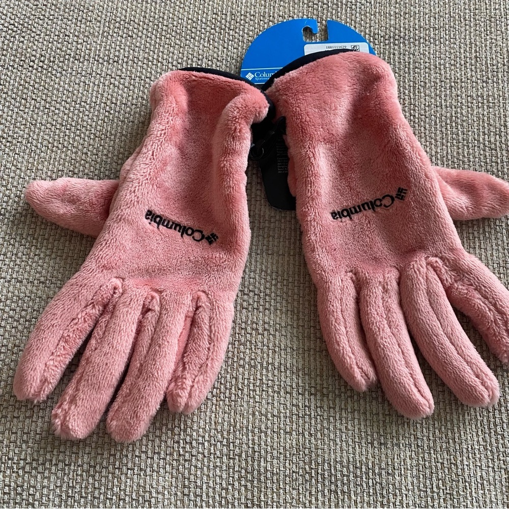 Columbia Dusty Pink Plush Fleece Gloves